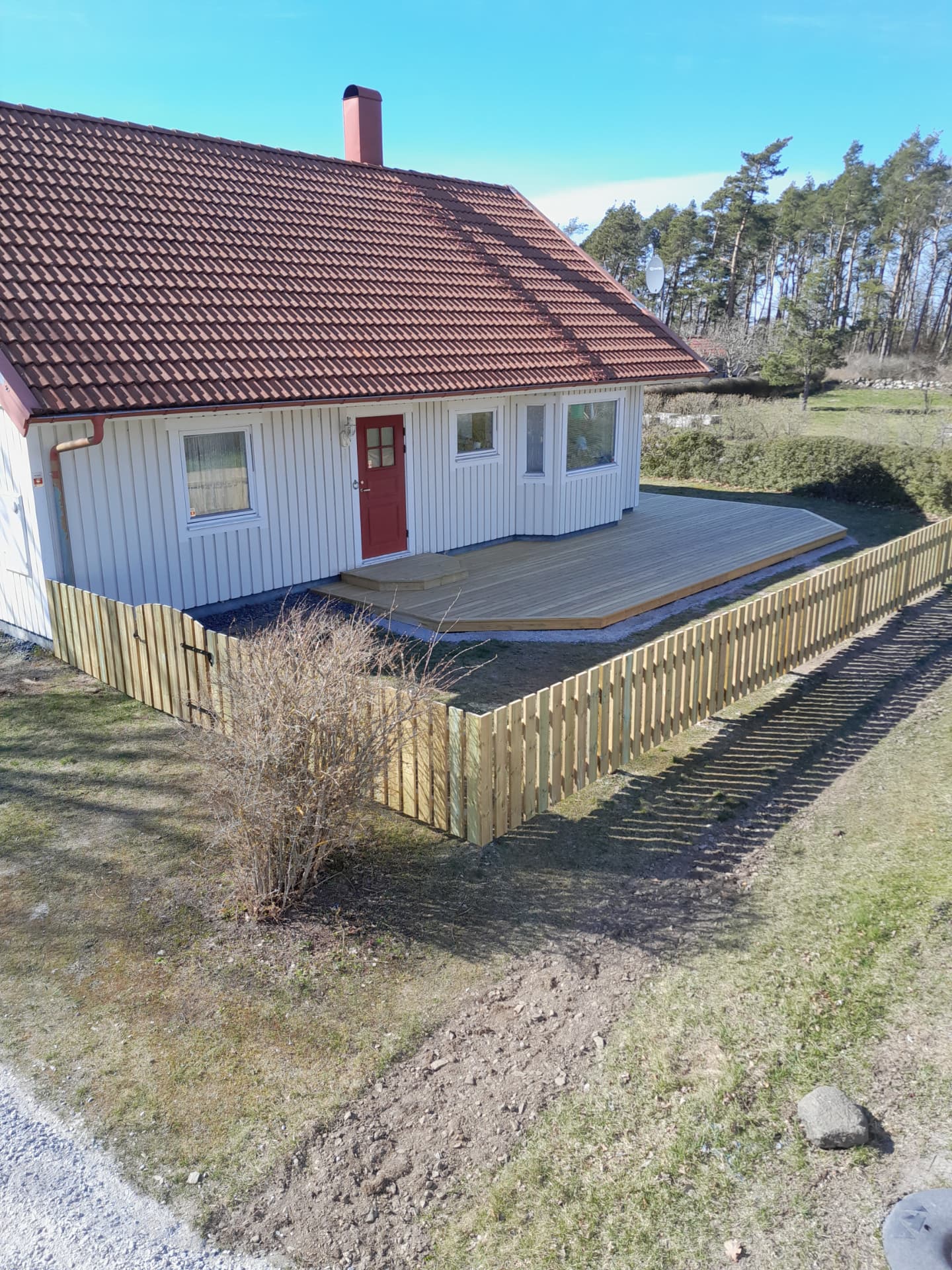 Staket runt trädgård — Staket